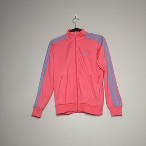 Adidas Zip Track Jacket Pink and Blue